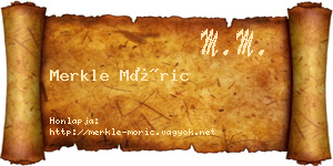 Merkle Móric névjegykártya